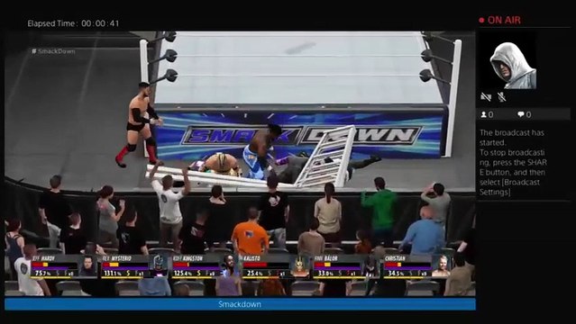 Jeff hardy vs Kallisto vs Kofi kingsten vs Rey mystero vs Christan vs Finn Balor Ladder match Smackd (144)