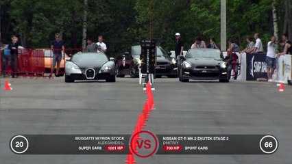 Bugatti Veyron vs Nissan GT-R EkuTec