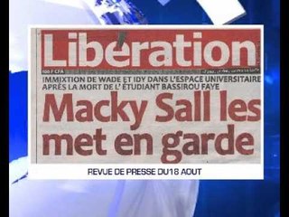 REVUE DE PRESSE (WLF) DU 18 AOUT2014