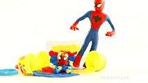Spiderman Batman Joker Hulk Superhero New Episodes! Spidergirl Frozen Elsa Baby Play Doh Stop Motion (4)