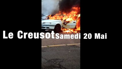 LE CREUSOT : Voitures en feu rue des Puddlers