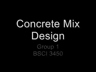 Concrete Mix Design