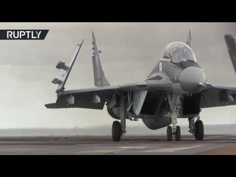 RAW: Footage of Russian aircraft carrier battle group