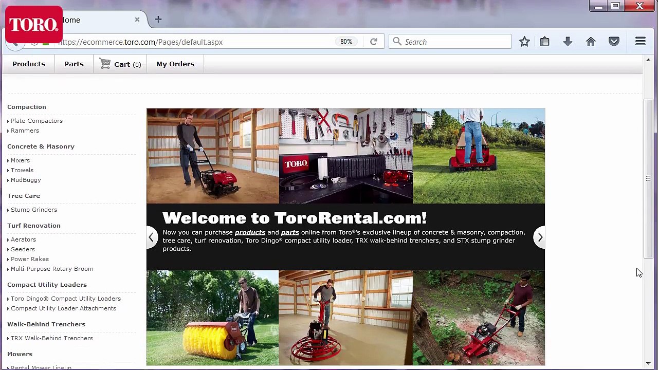 ToroRental.com Tutorial  Browse for Products