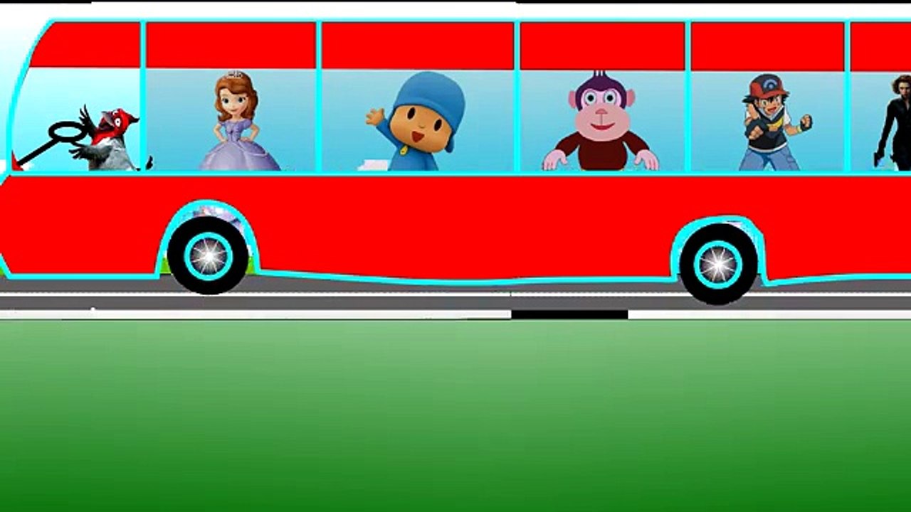 Wheels on the bus go round and round latest nursery kids rhyming poem children education -