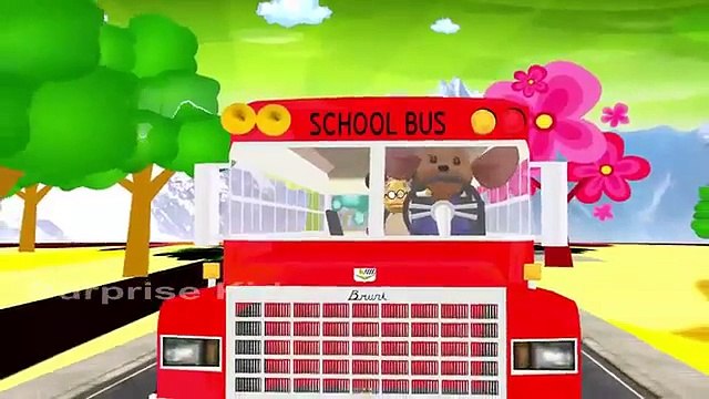 Wheel On The Bus Go Round And Round English Poem With Lyrics 3D Animated Rhymes -