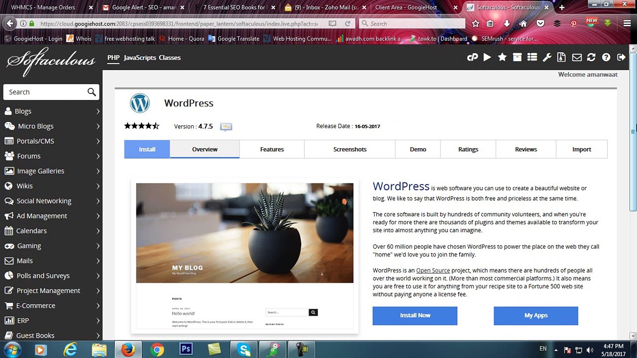 How to setup Wordpress in Googiehost cPanel by Simple step