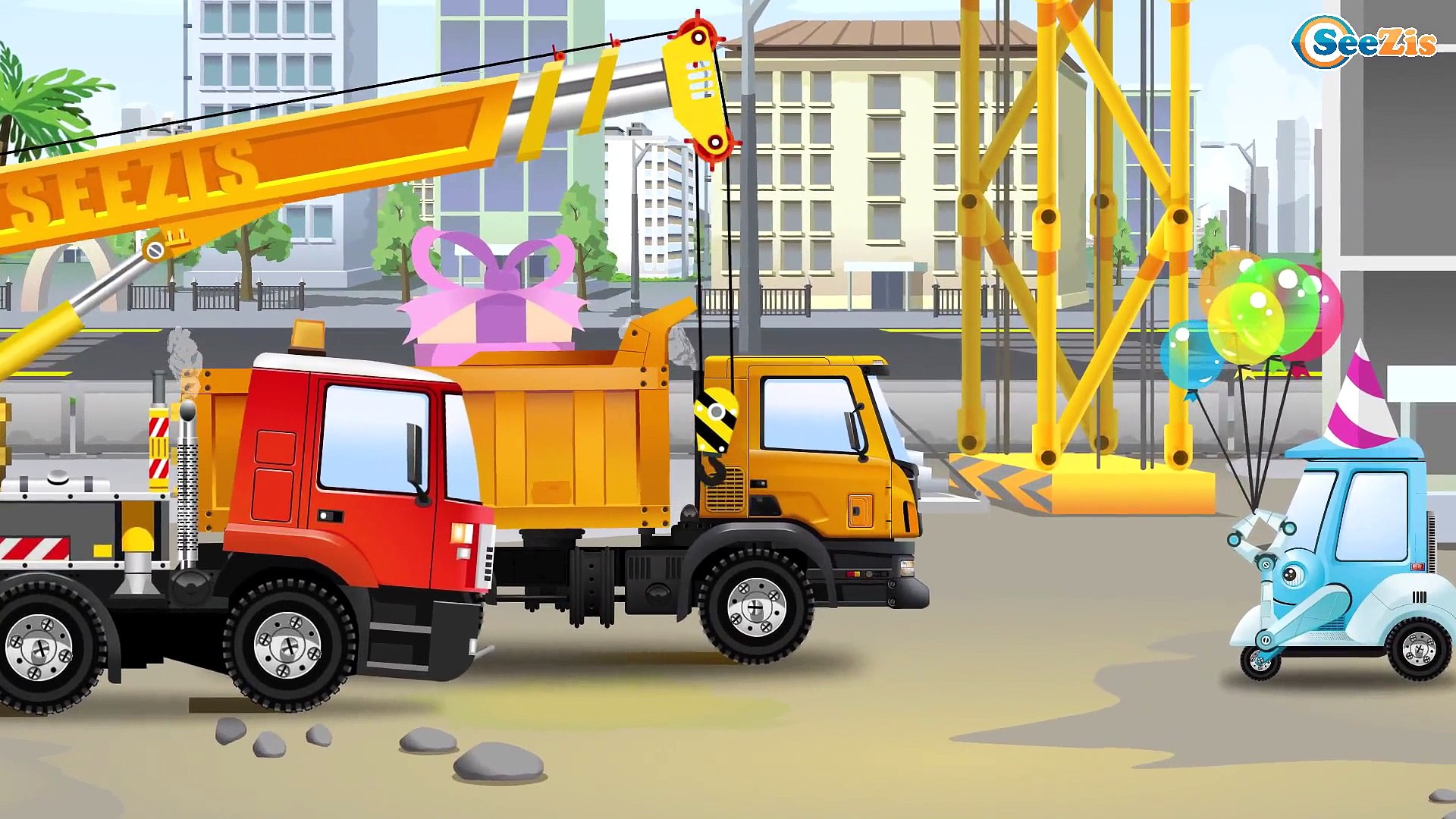 JCB Cartoon for children with Truck & JCB Excavator and Crane Educational  Trucks Kids Animation – Видео Dailymotion