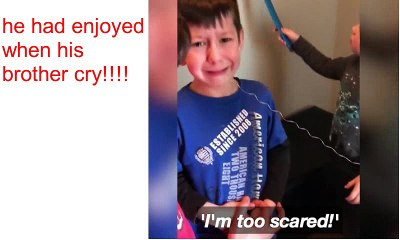 He's had enough of his brother crying!