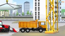 Red Bulldozer and The Excavator REAL DIGGERS Construction Truck Cartoon - World of Cars for children