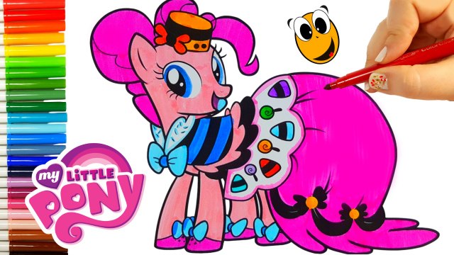 Kids coloring books Coloring Pinkie pie dress Crayola markers ❤ COLORING WITH KOKI DISNEY TOYS