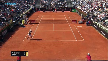 On The Move, Isner Crushes Hot Shot Smash Against Zverev In Rome 2017 SF