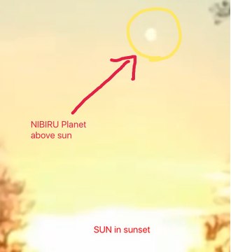 NIBIRU Planet caught above sun in sunset clear view of Planet 1