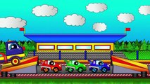 Cars cartoons. Learn numbers with  elpy the truck. Cars racing