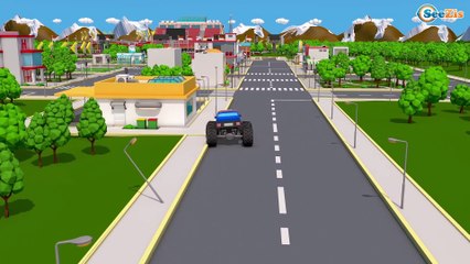 Learning Colors with Monster Truck & Vehicles for Children - Colours for Kids to Learn