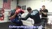 MAURICIO HERRERA DIGS INTO VICIOUS BODYSHOTS!!! BUCKLES HIS TRAINER'S LEGS!!! - EsNews Boxing