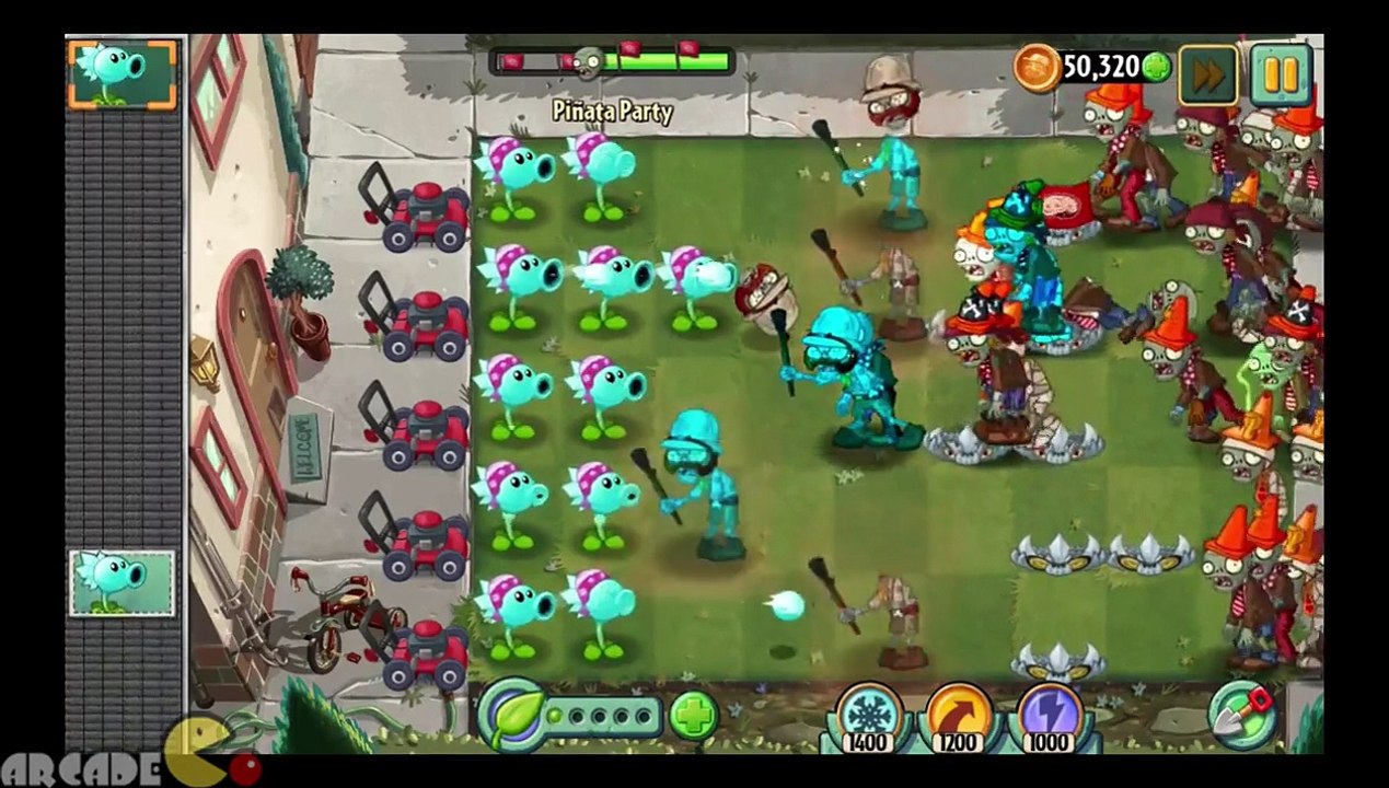 Plants Vs Zombies 2  Dark Ages August 26 Piñata Party Spike Rock Ice Peashooter
