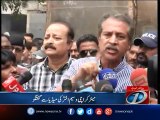 Mayor Karachi talks to media over Karachi fire