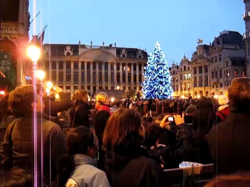 Lighting show on Brussels
