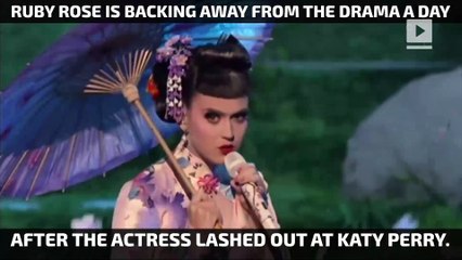 Ruby Rose says 'being mean doesn't suit me' after Katy Perry feud