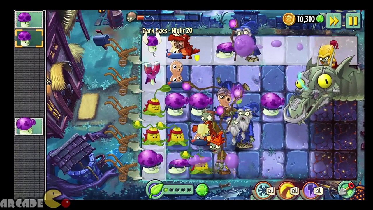 Plants vs Zombies 2 It's About Time  Dark Ages Part 2 Zombot Dark Dragon, ALL 5 World Zomboss Battle