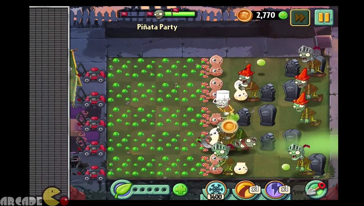 Plants Vs Zombies 2 Dark Ages  NEW COSTUME PEA-NUT JULY 24 Piñata Party