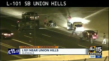 Strangers rush to help person in freeway crash