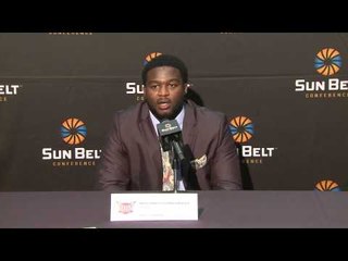 2014 Sun Belt Conference Media Day - Troy LB Wayland Coleman Dancer
