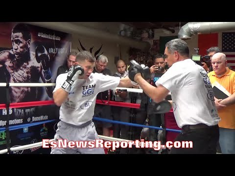 GENNADY GOLOVKIN SHOWS OFF HIS BRUTE POWER!!! SENDS ABEL SANCHEZ MITTS FLYING OFF HIS HANDS!!!