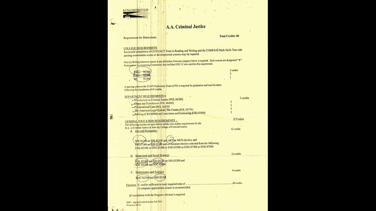 KBCC Criminal justice class schedule