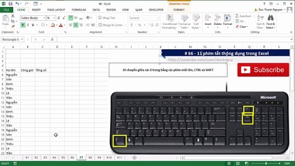 Study guide excel   Các phím tắt thông dụng trong Excel - YouTube