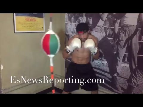 VICTOR ORTIZ IS SHREDDED!!! WORKS DOUBLE END BAG WITH GREAT TIMING - EsNews Boxing