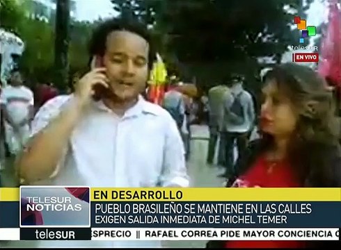 Movimientos sociales brasileños marchan para exigirle al pdte renuncie