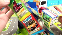 はたらくくるま とっても長いはたらくのりものラムネを紹介するよ♪ ごみ収集車 パトカー 救急車 トミカ 玩具レビュー 幼児 子供向け動画 乗り物  開封 TOMICA TOY KIDS Vehicle
