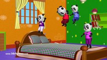 Five Little Pandas Jumping On the Bed - Kids' Songs - 3D English Nursery Rhymes for Children