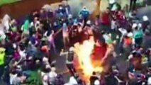 Maduro acusa opositores de queimar chavista