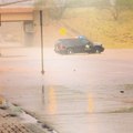 Cars Backed Up in Laredo Due to Flooding