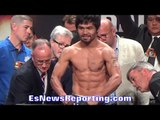 MANNY PACQUIAO WEIGHS IN AT 145.5LBS - EsNews Boxing