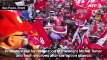 Leftists protest in Sao Paulo against President Temer