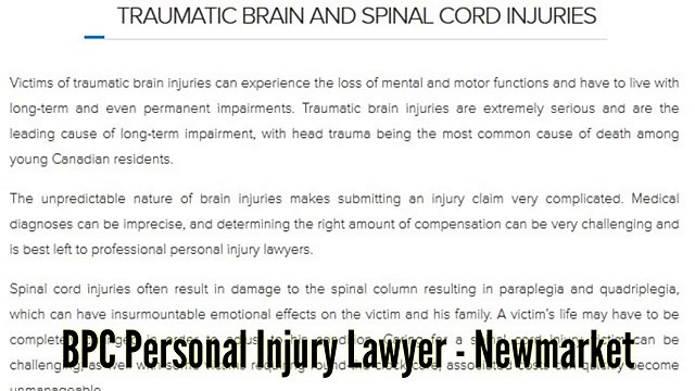 Newmarket Personal Injury Lawyer - BPC Personal Injury Lawyer (800) 753-2769