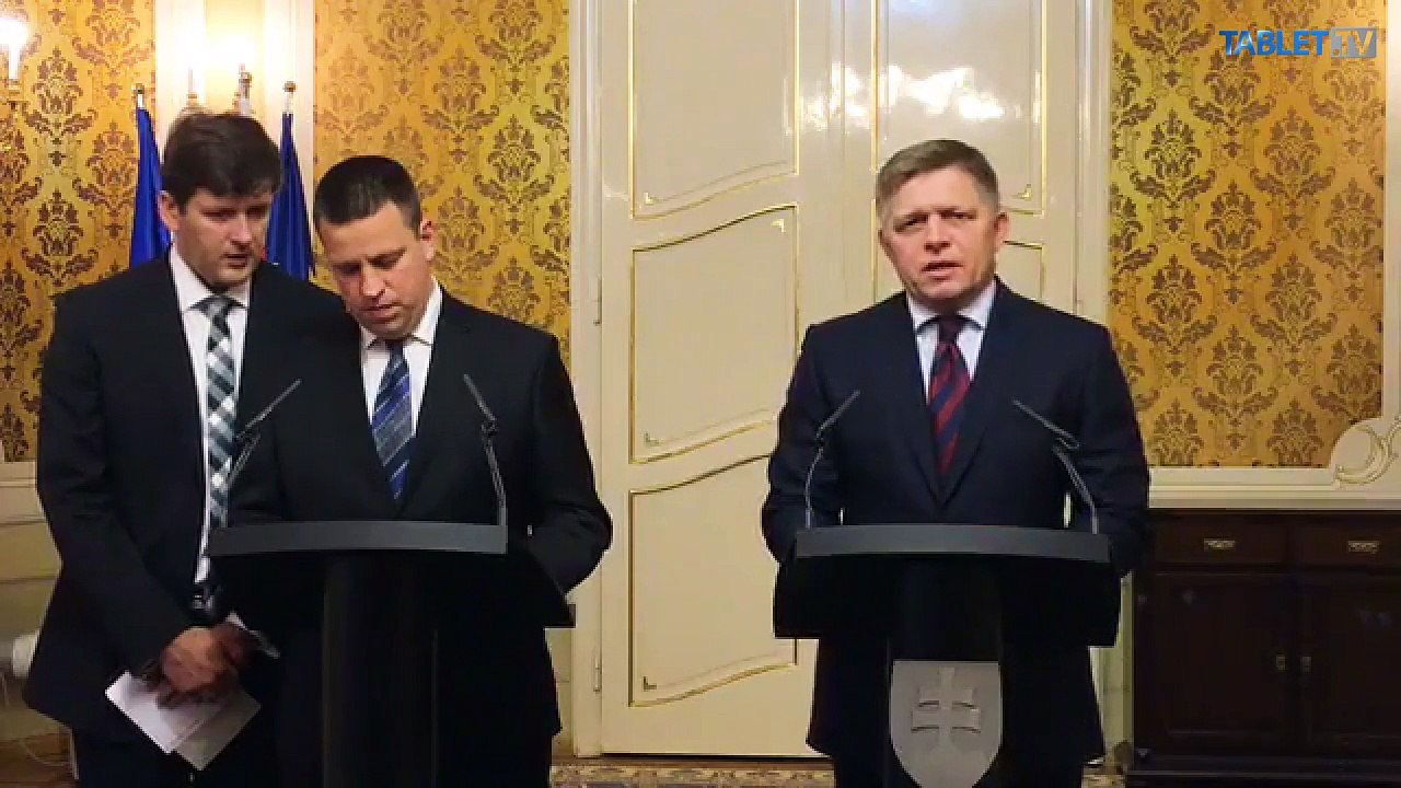 ZÁZNAM: Tlačové vyhlásenie predsedu vlády SR Roberta Fica a predsedu vlády Estónskej republiky Jüriho Ratasa