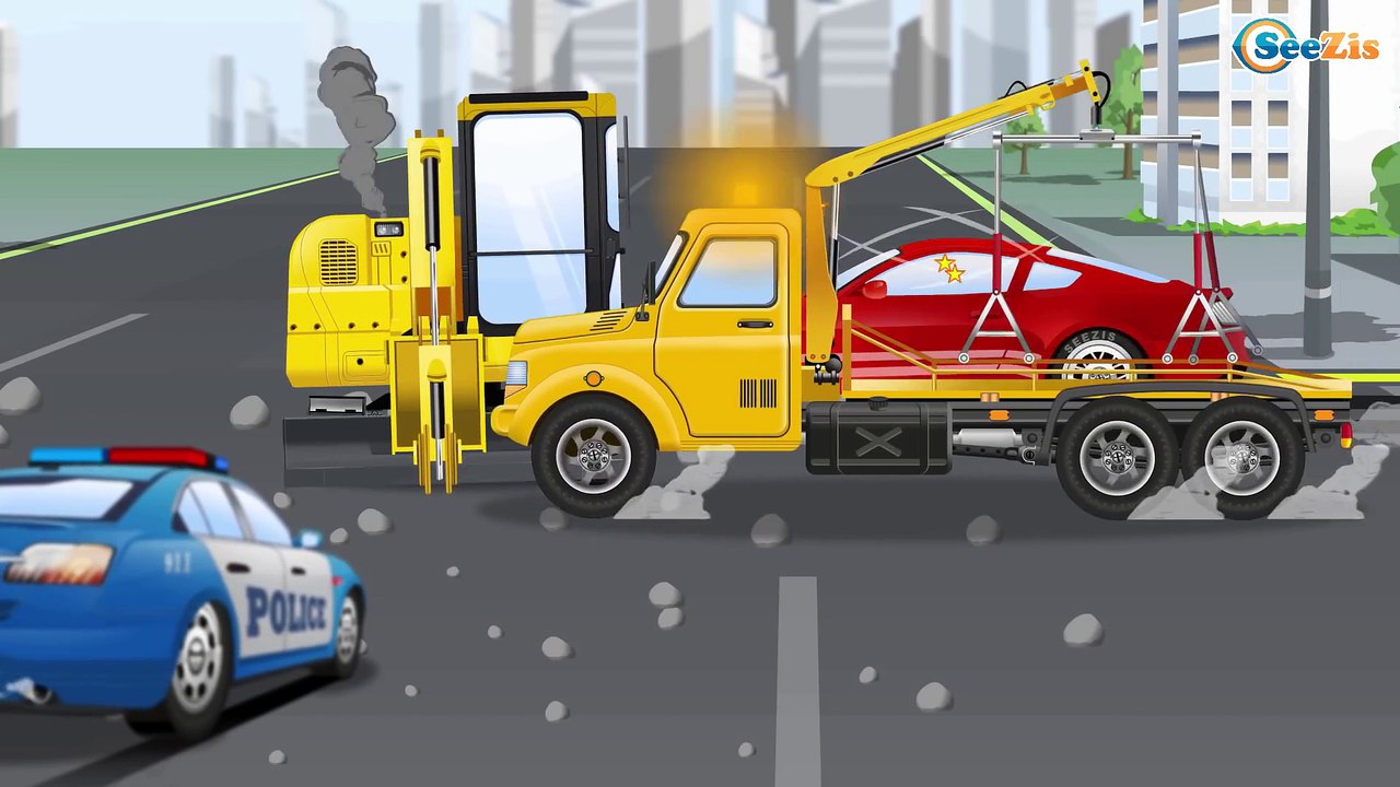 Cop Cars Children Video - The Police Car CRASH New Kids Cars & Trucks Cartoons for children