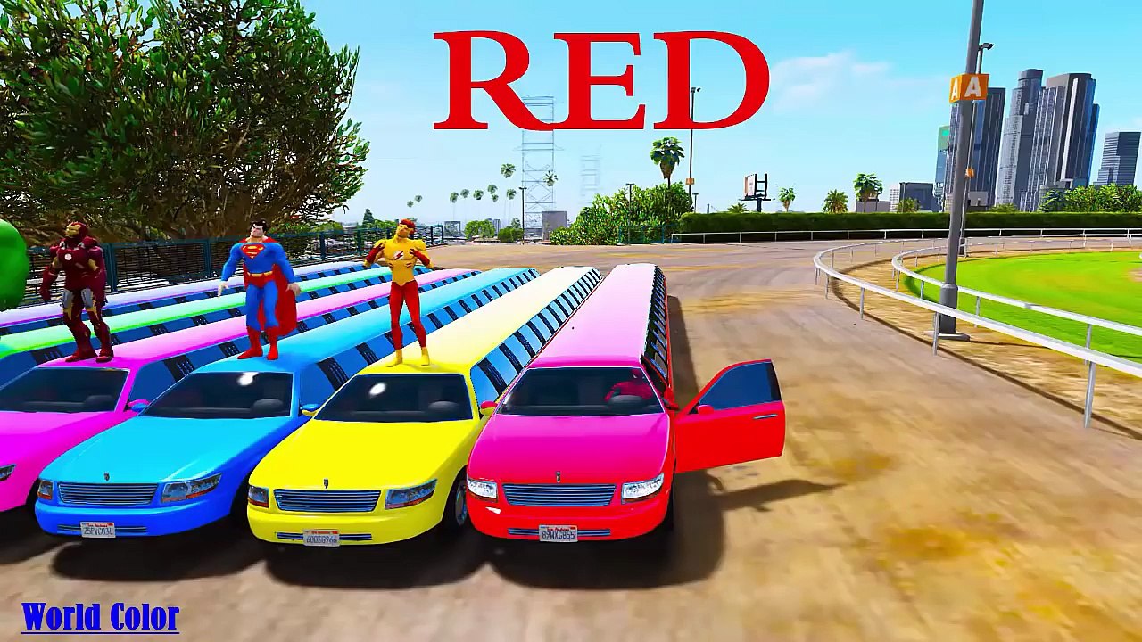 Learn Colors with COLORS LONGCARS on Truck in Spidermen Cartoon & Video Learning Colors for Children
