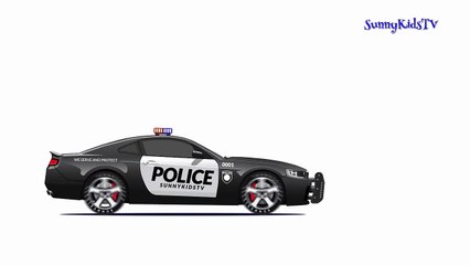 Cars and Trucks for kids Police car Learn colors Videos for children-mJ