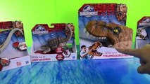 Jurassic World toys dinosaur videos for children T-rex puppet Dilophosaurus Dimorphodon Ankylosaurus-HL