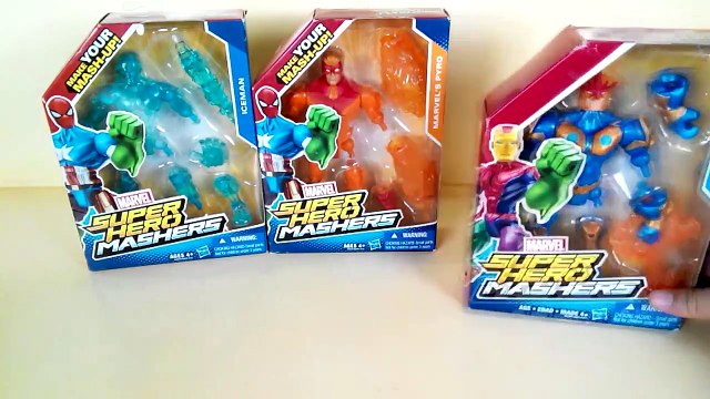 Marvel super hero mashers - Iceman, Marvel nova, Marvel Pyro, Toy for kids #SurpriseEggs4k-c8Fq
