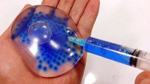 DIY How To Make 'Orbeez Slime Water Balloons' Syringe Real Play Learn Colors Slime Toy-RIH