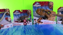 Jurassic World toys dinosaur videos for children T-rex puppet Dilophosaurus Dimorphodon Ankylosaurus-H