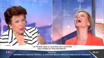 Audrey Crespo-Mara hilare après une blague de Roselyne Bachelot