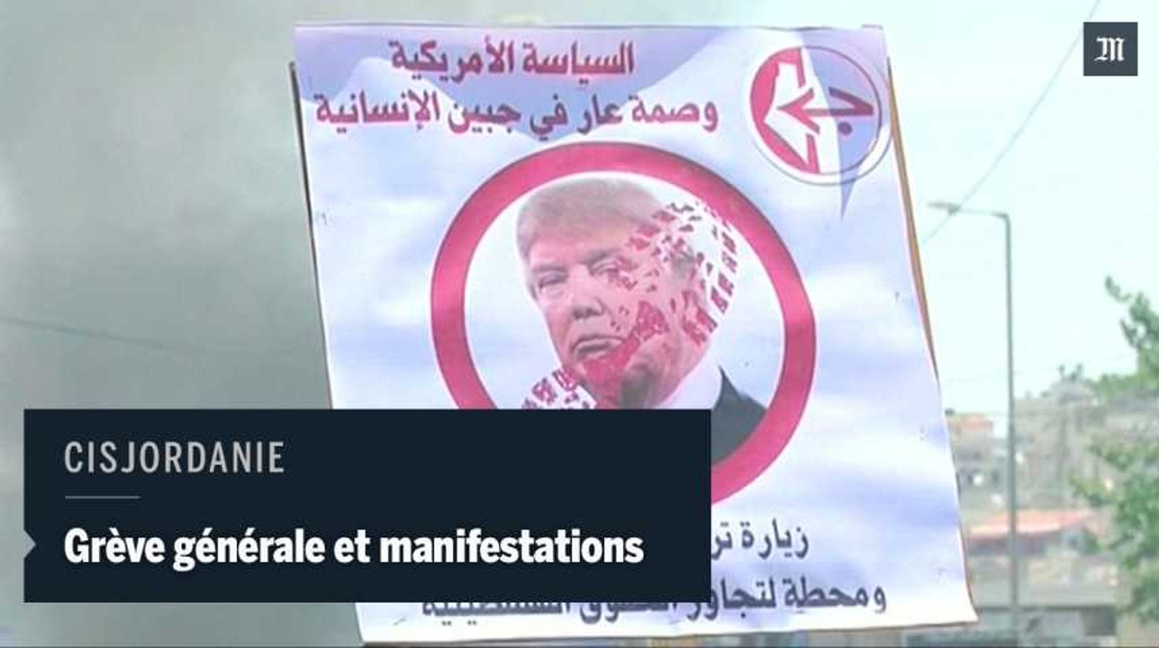 Les Palestiniens en grève pour les prisonniers à l'arrivée de Trump en Israël